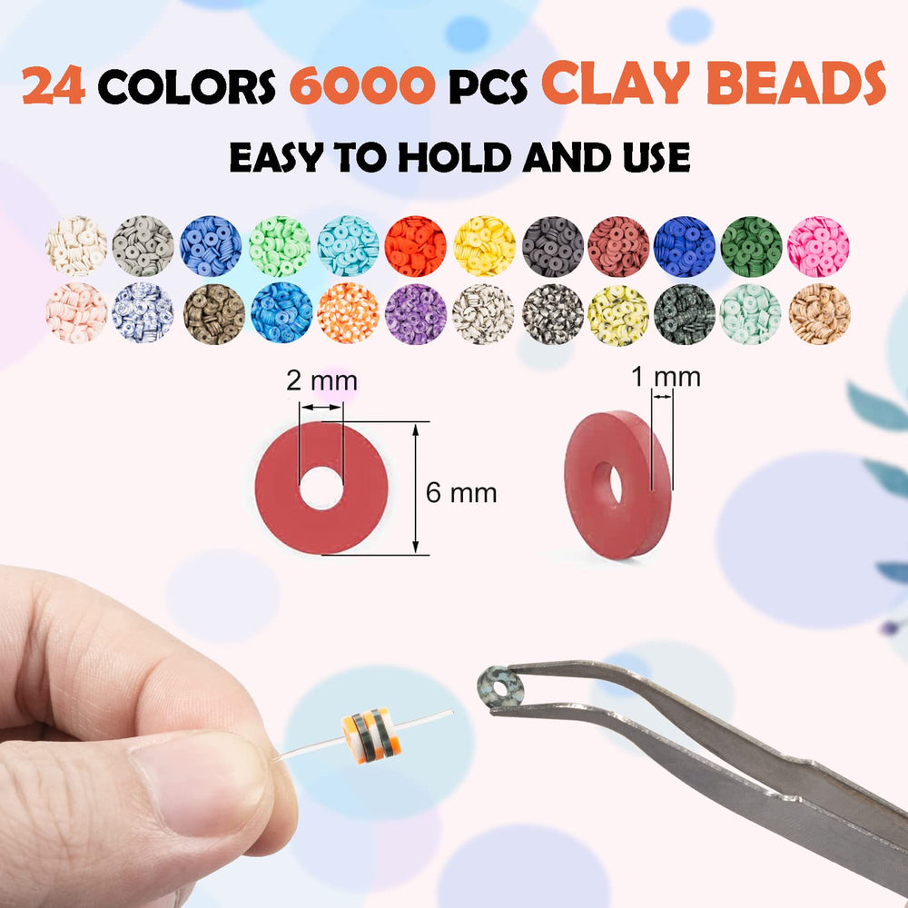 Lynnmos 24-color palette of clay beads for bold mix-and-match bracelets