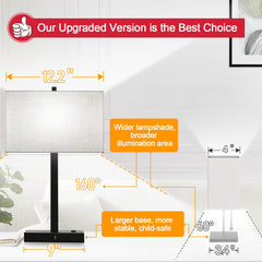 Lynnoland 3-way dimmable touch control provides mood lighting at bedtime.