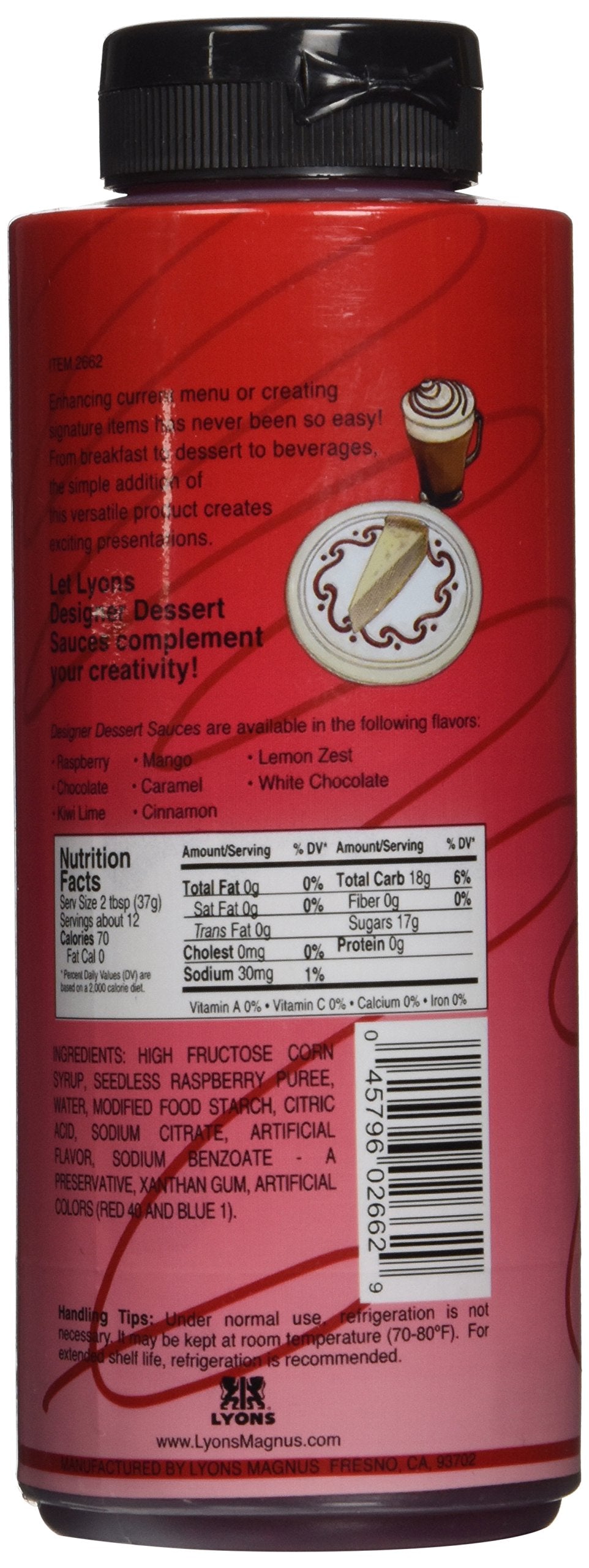Lyons Raspberry Designer Dessert Sauce on pancakes for a sweet breakfast lift.