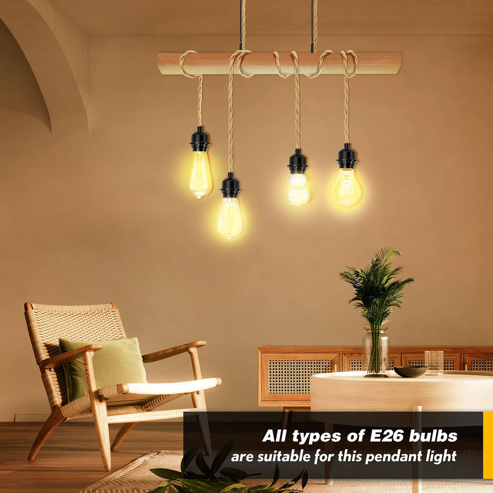LYOOWNG 15ft hemp rope hanging cord ready for ambient light