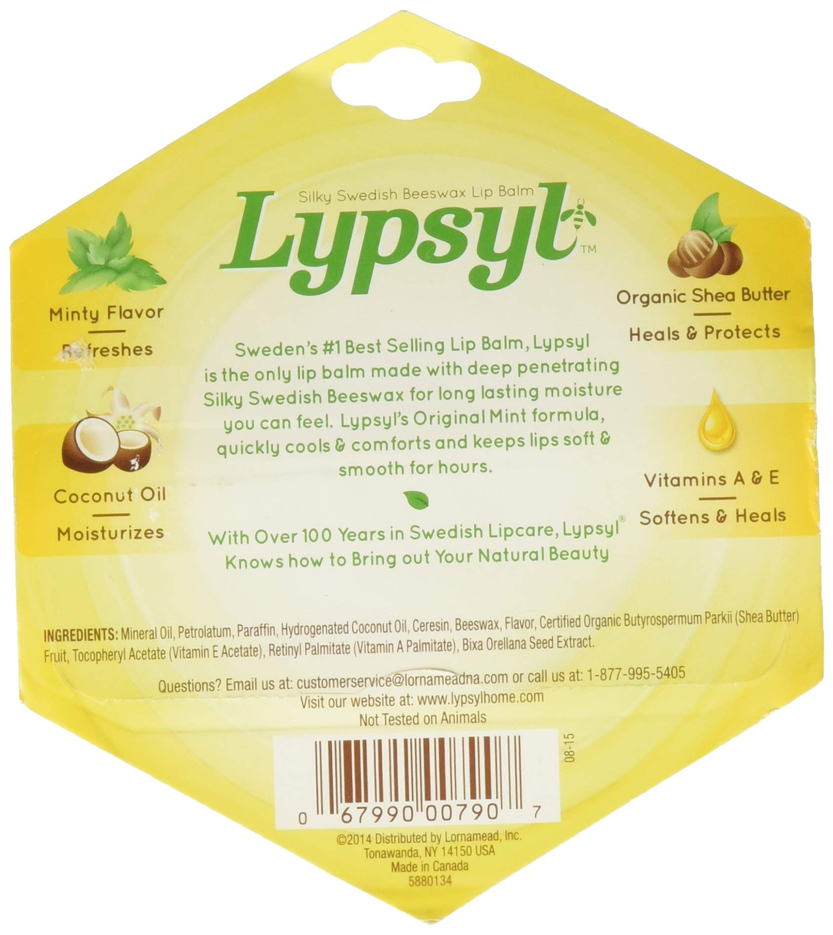 Lypsyl Original Mint lip balm application showcases quick, one-hand use for on-the-go lips.
