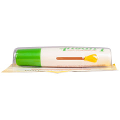 Lypsyl Original Mint lip balm application shows smooth glide and mint scent.