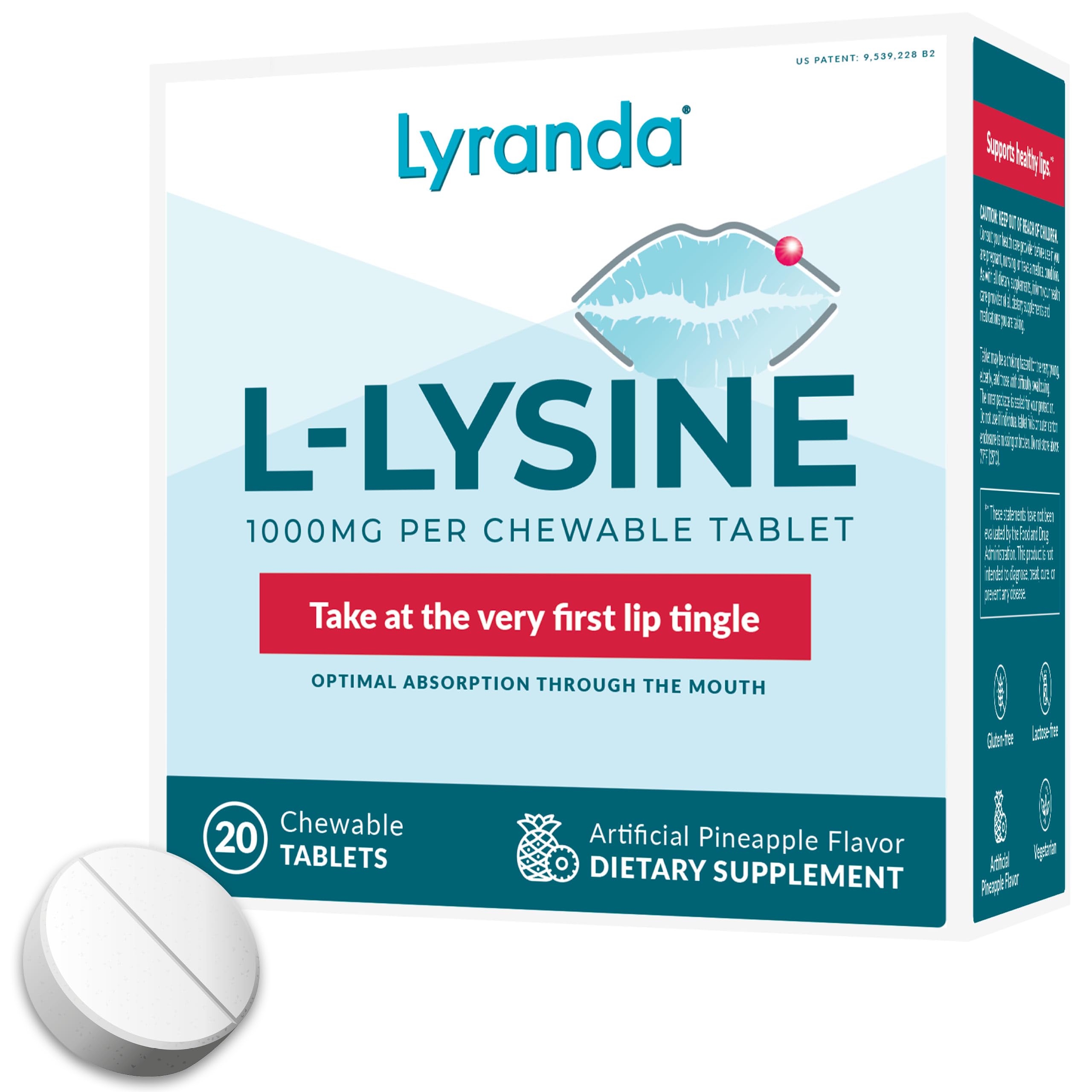 Lyranda Lysine chewable bottle for easy daily use.