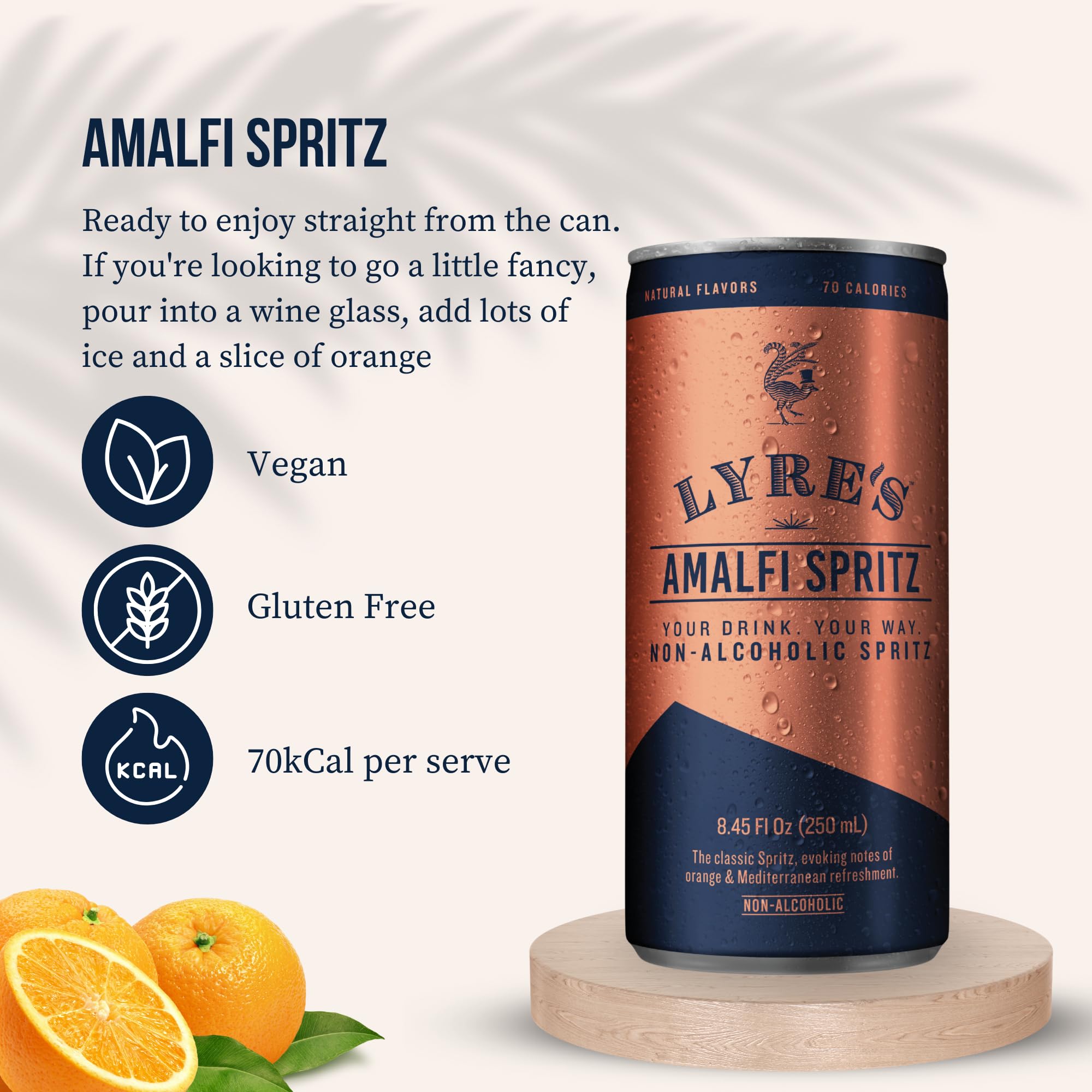 Lyre's Amalfi Spritz being poured over ice for a refreshing moment