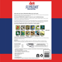 Lyric Supreme Wild Bird Seed closeup shows seeds high in energy for backyard birds.