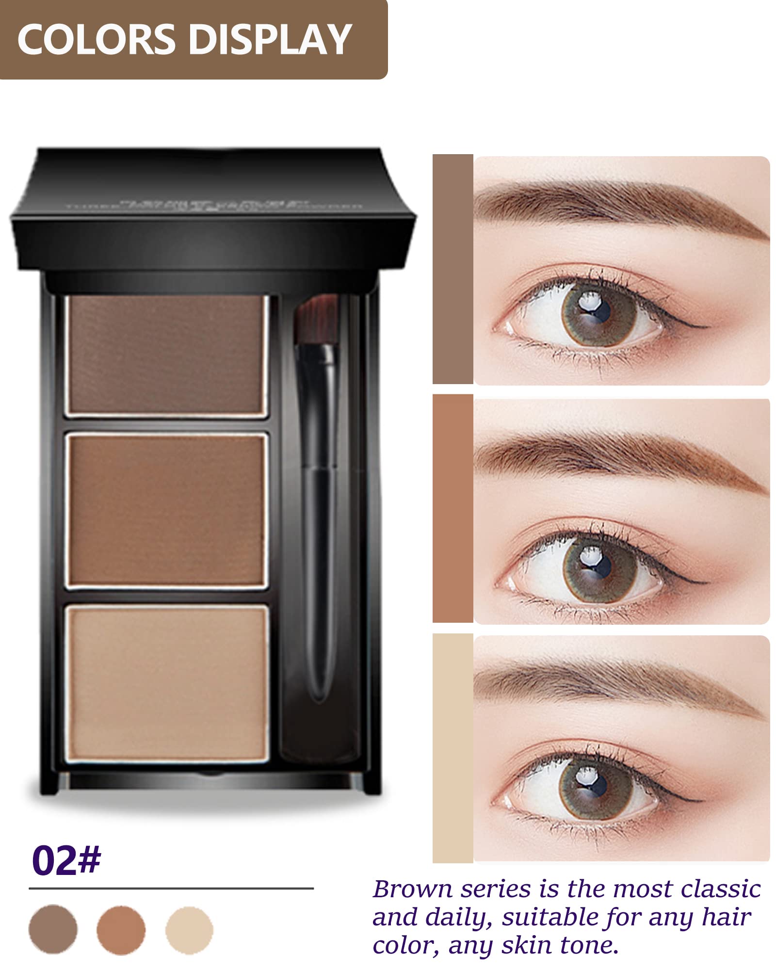 LYSdefeu eyebrow powder swatches showing natural finish for seamless color.