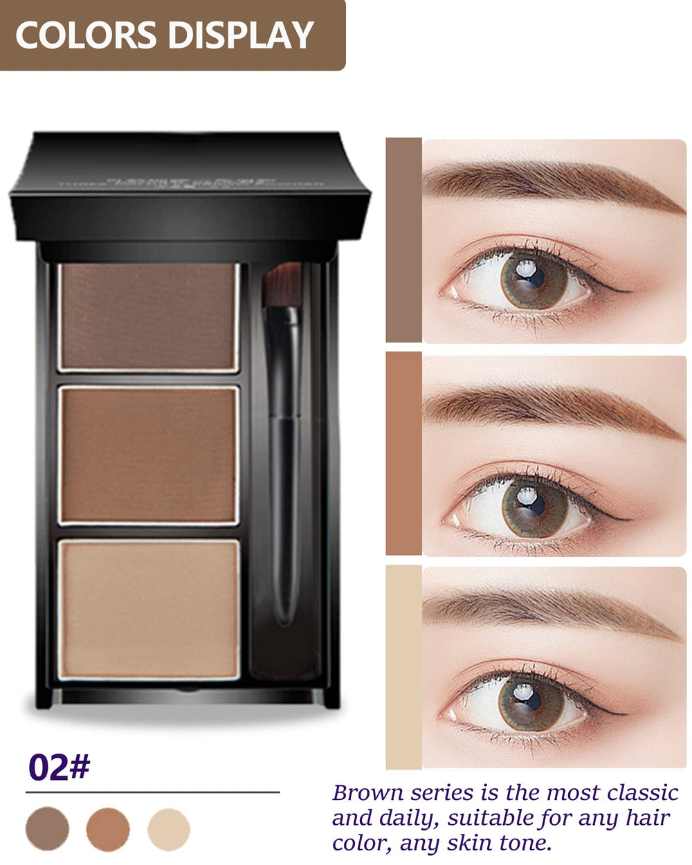 LYSdefeu eyebrow powder swatches showing natural finish for seamless color.