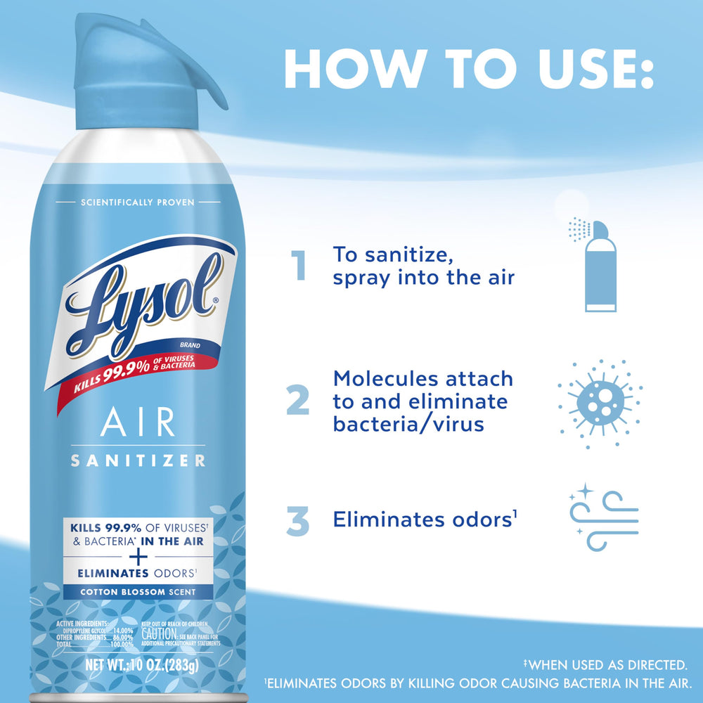 Lysol Air Sanitizer odor-elimination feature in action.
