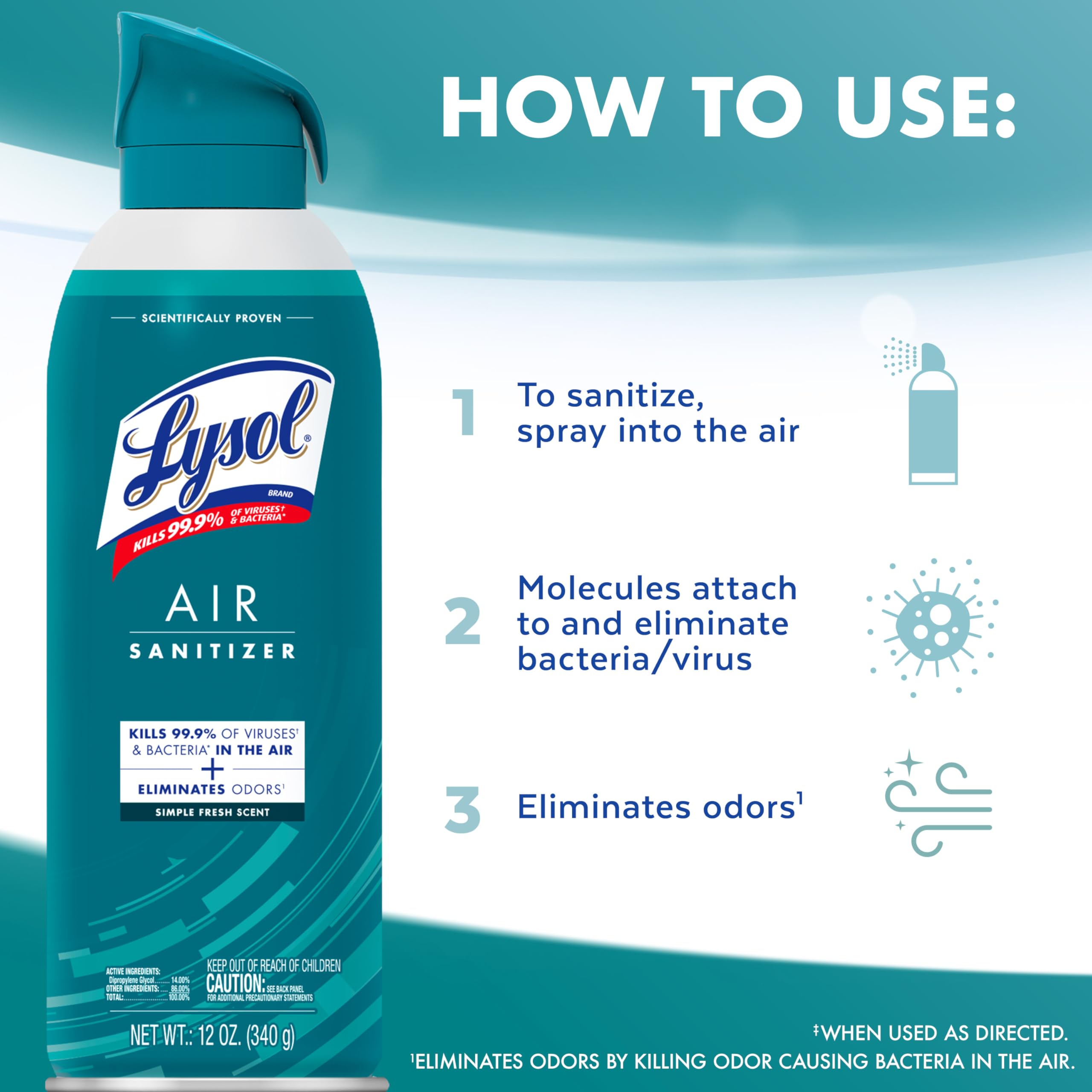 Simple Fresh fragrance from Lysol adds a pleasant scent.