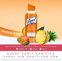 Lysol Air Sanitizer Tropical Sunset fragrance creates a pleasant atmosphere