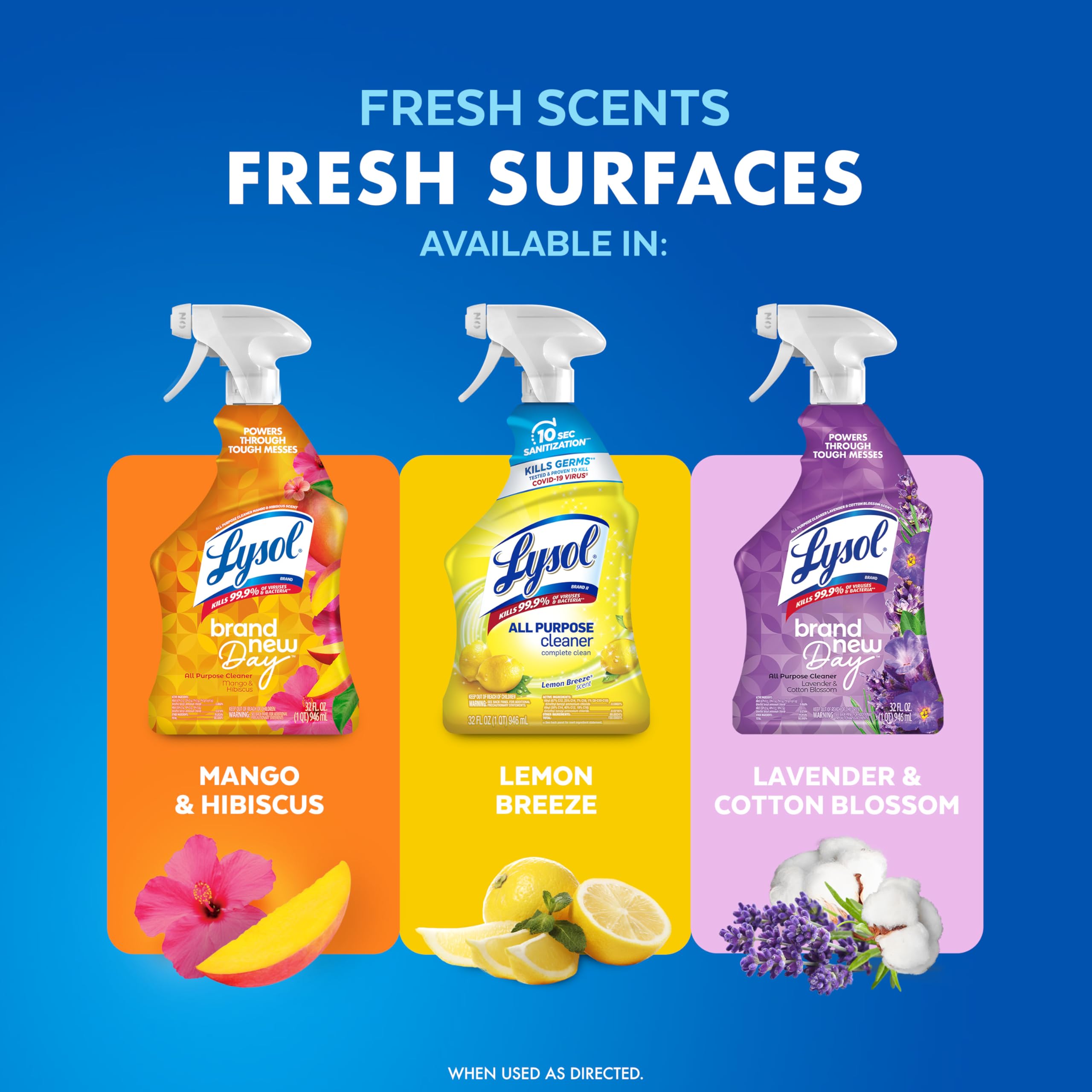 Lysol spray on sinks and appliances for a thorough clean