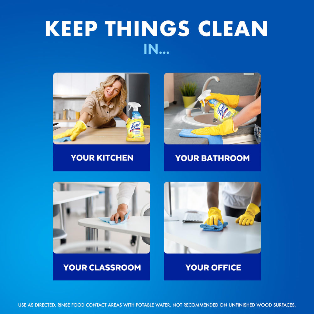 Lysol all purpose cleaner spray on stovetop and cabinets leaves lemon aroma