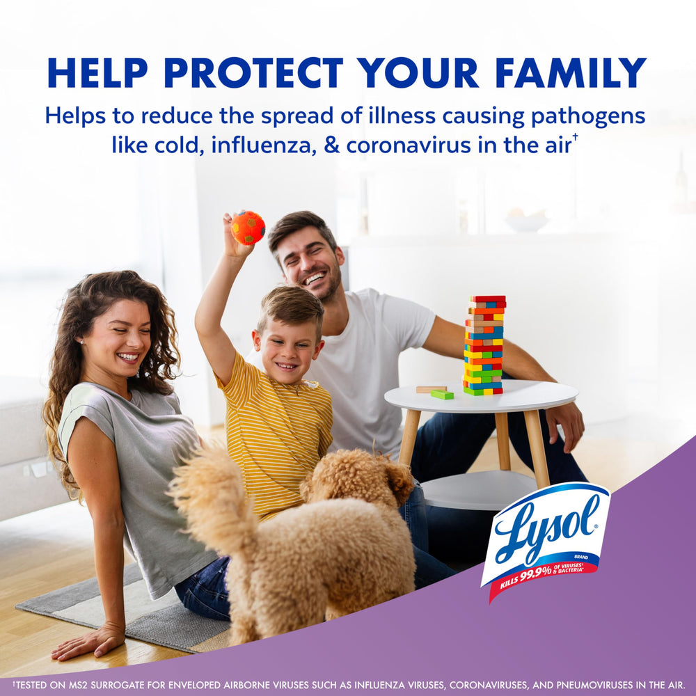 Lysol bedroom air sanitizer in a cozy space for cleaner air.