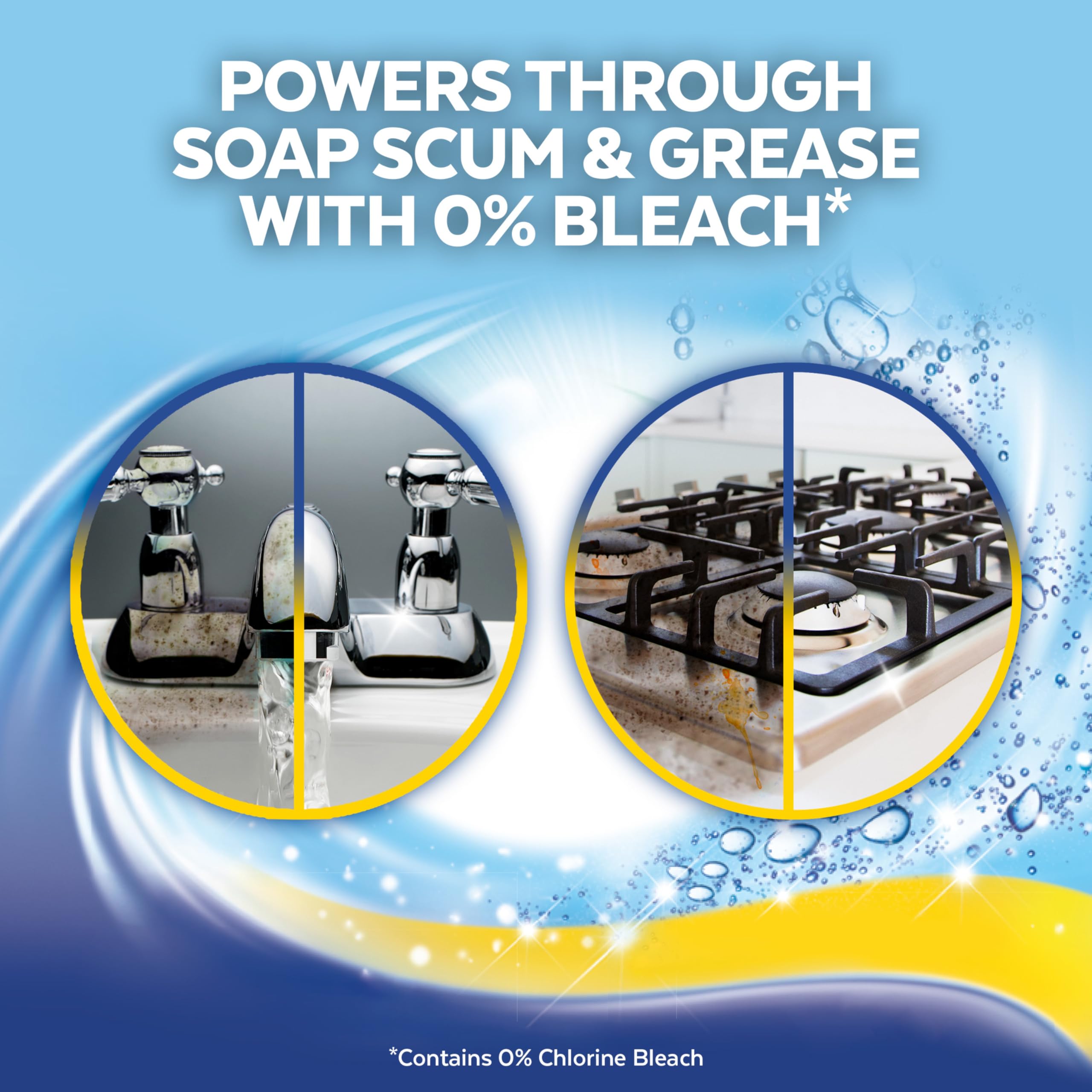 Lysol Oxygen Splash label conveys refreshing aroma during use.