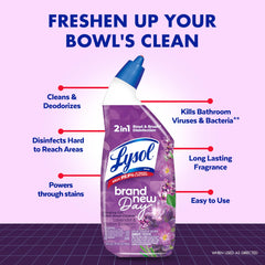 Lysol clinging gel cleans under the rim for a complete bowl cleanse.