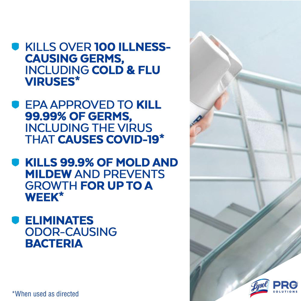 Lysol Crisp Linen spray mist disperses evenly for quick coverage.
