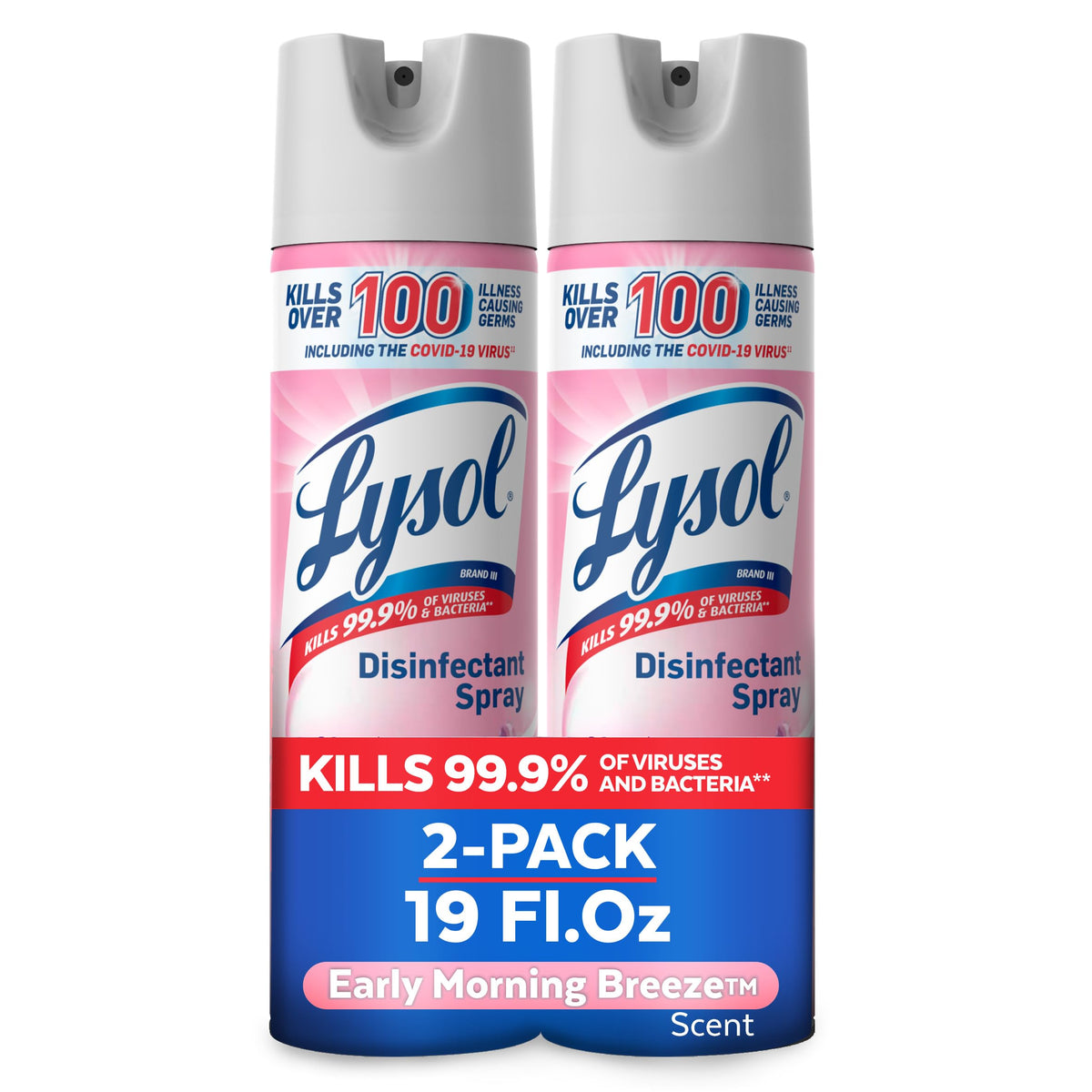 Lysol Disinfectant Spray bottle front view for quick surface disinfection