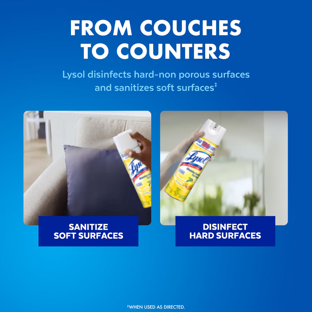 Lysol disinfection on hard kitchen and bathroom surfaces