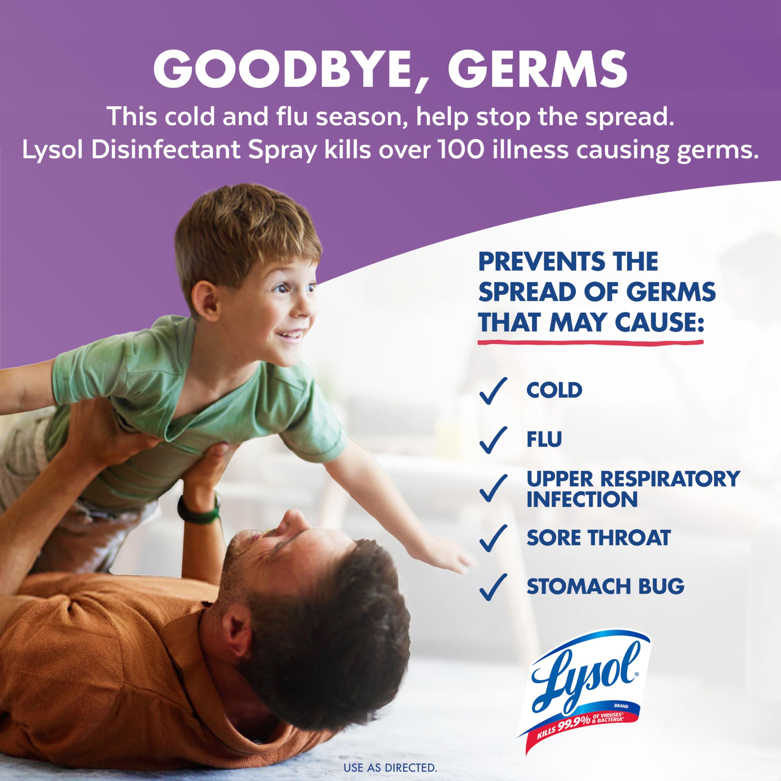Lysol Disinfectant Spray Lavender & Cotton Blossom pack of 2 bottles