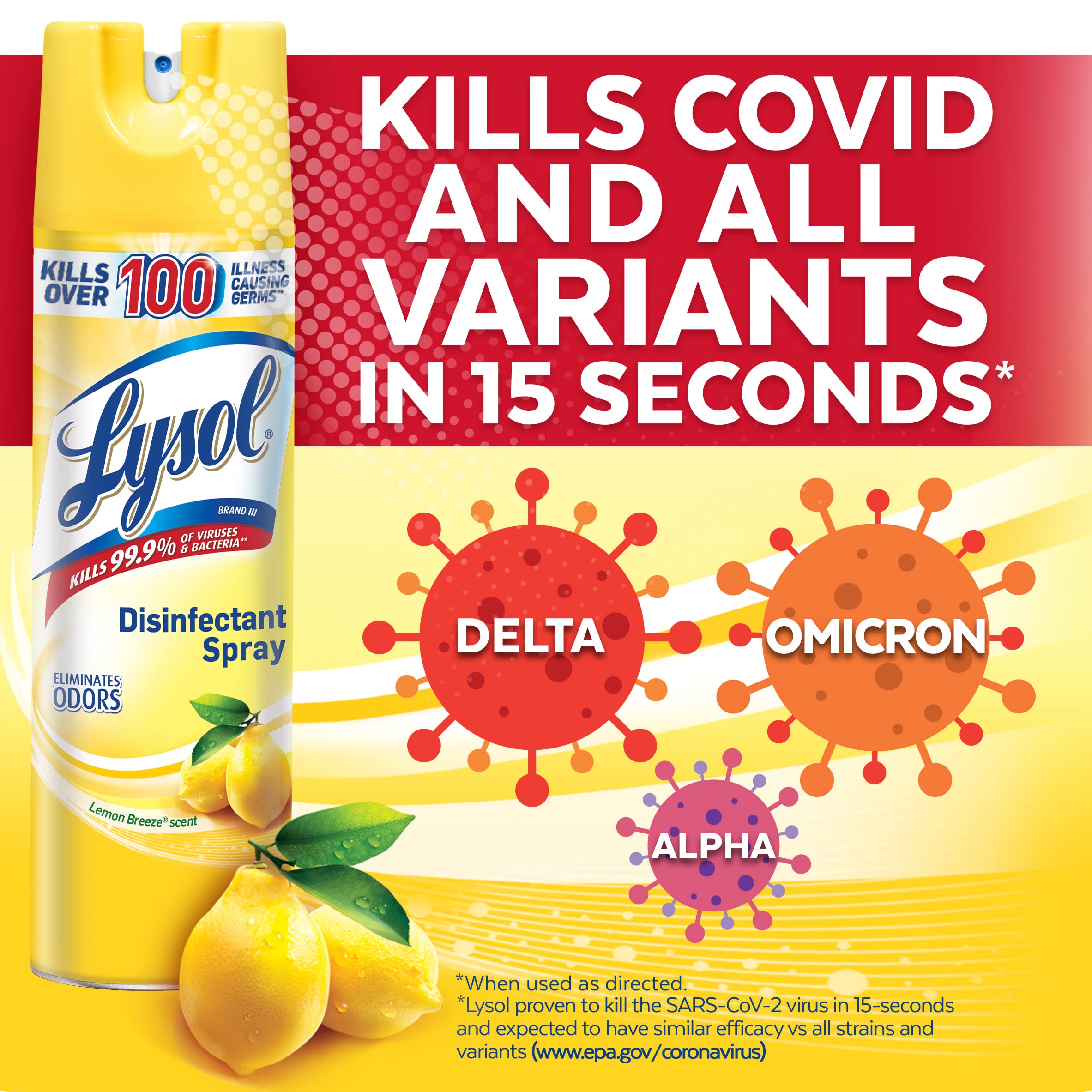 Lysol Disinfectant Spray Lemon Breeze used in the bathroom for surfaces.