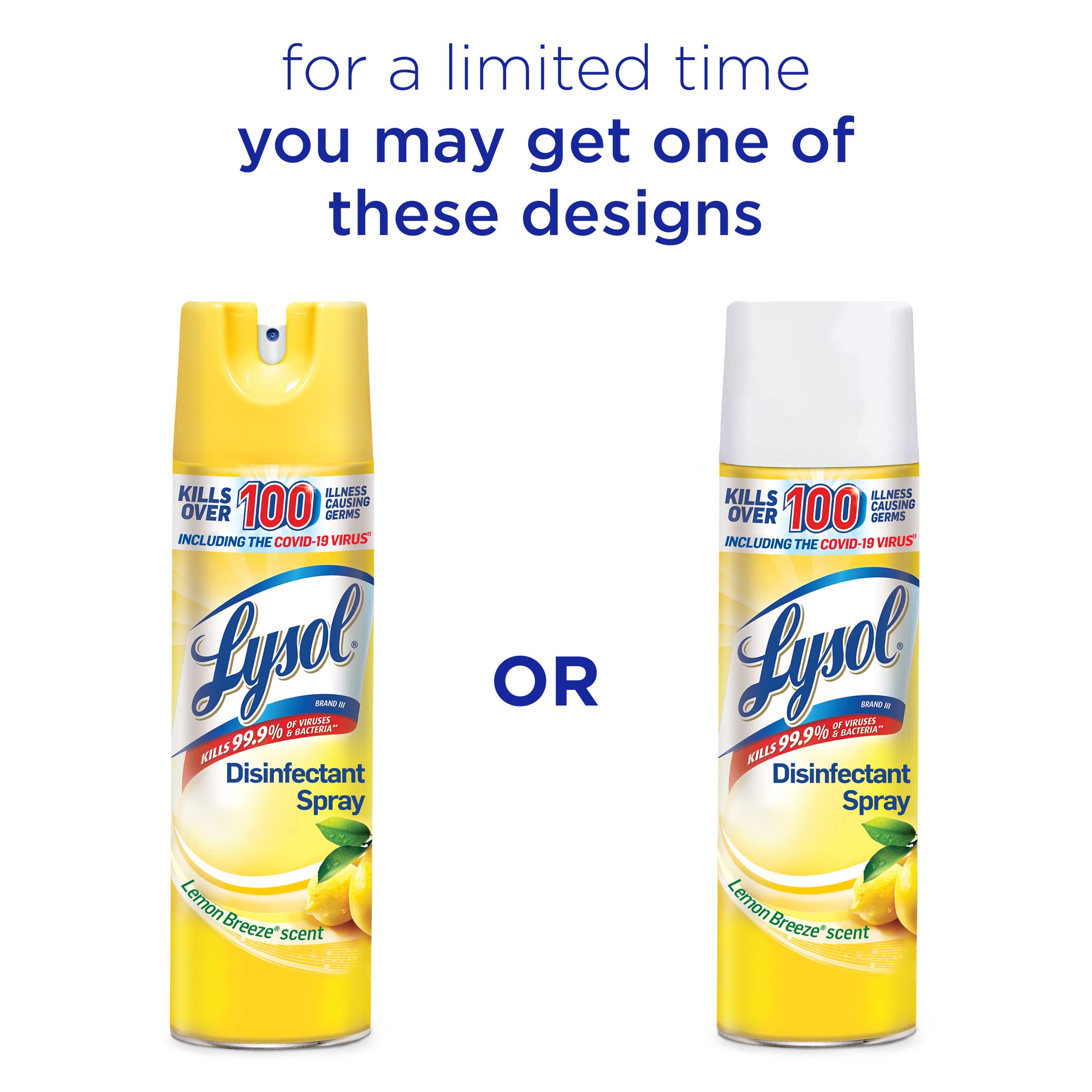 Lysol Disinfectant Spray Lemon Breeze clear 19oz bottle in hand for cleanup.