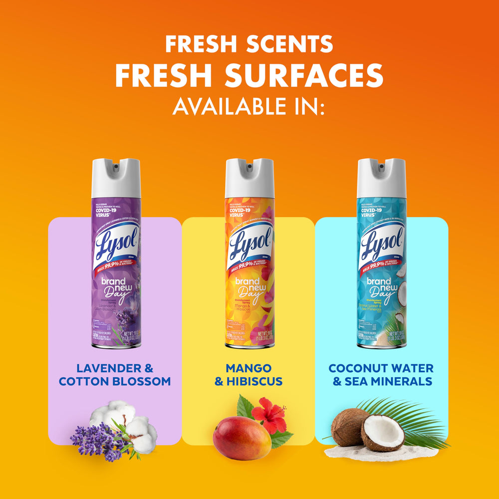 Lysol Mango Hibiscus on bathroom tile reduces odor and mildew