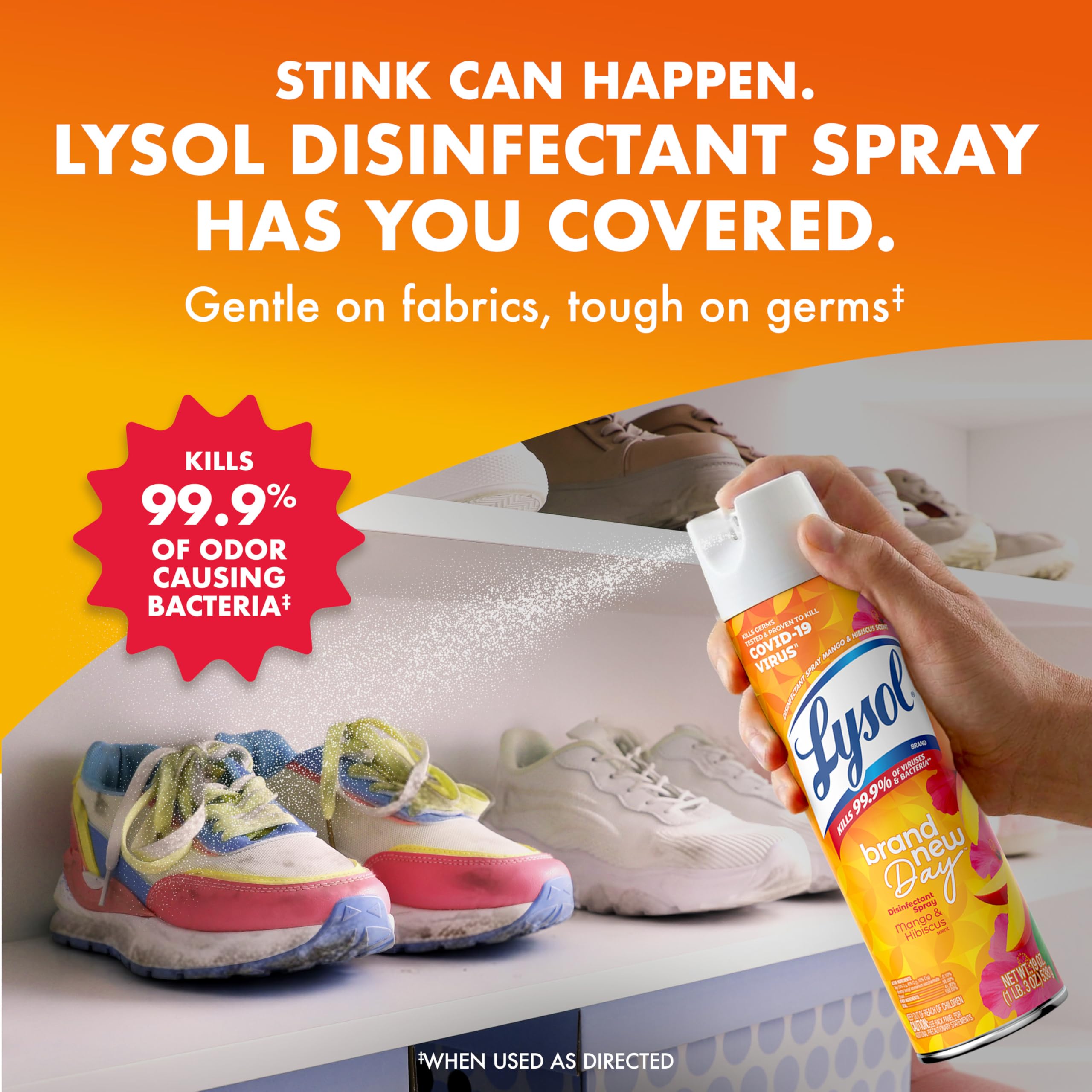 Lysol Mango & Hibiscus on bathroom surfaces keeps spaces fresh