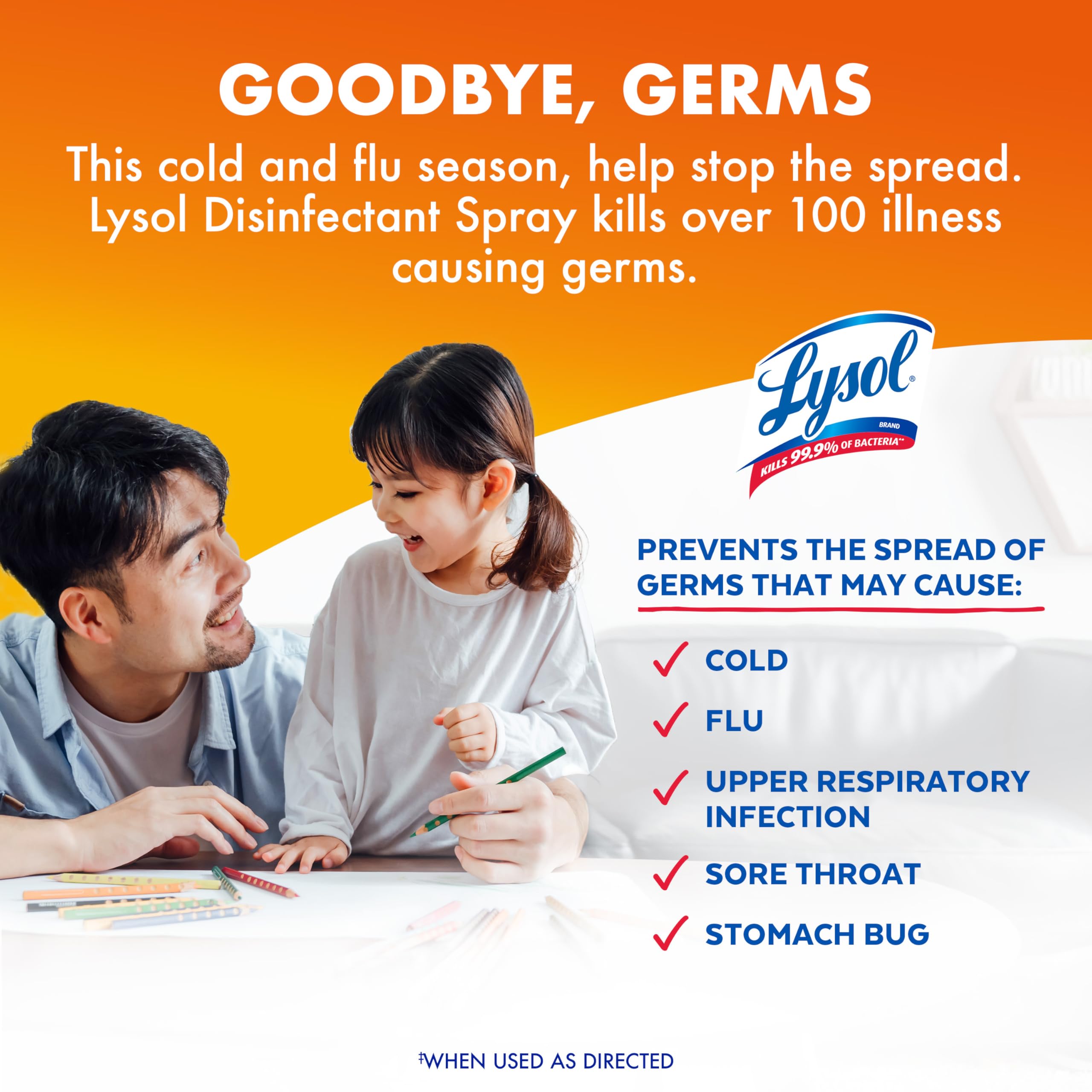 Lysol Mango & Hibiscus on rugs and fabrics helps odor control