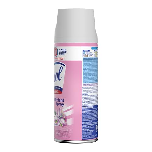 Mildew control with Lysol Disinfectant Spray on a pre-cleaned surface.