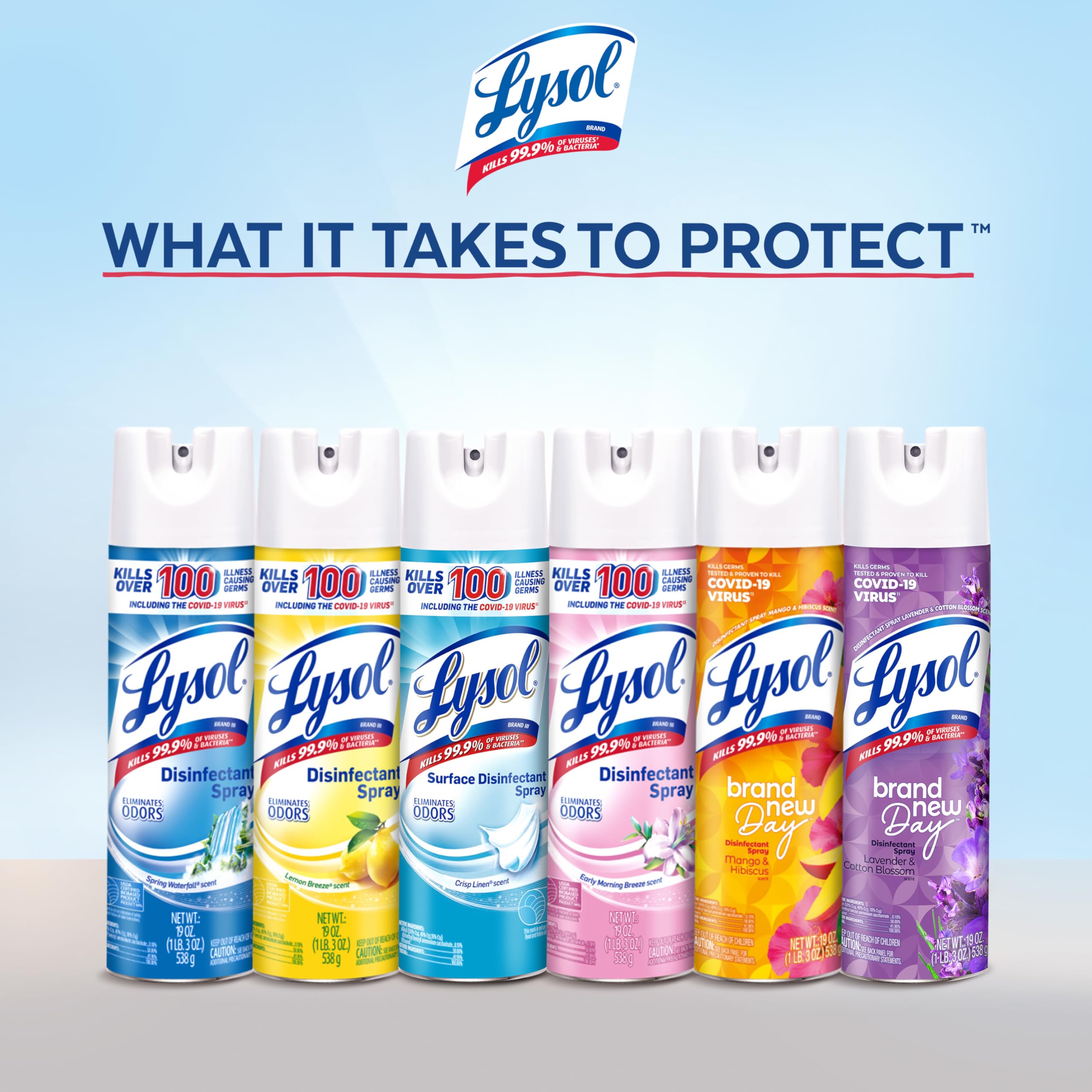 Lysol Disinfectant Spray supporting multi-surface use in the home.