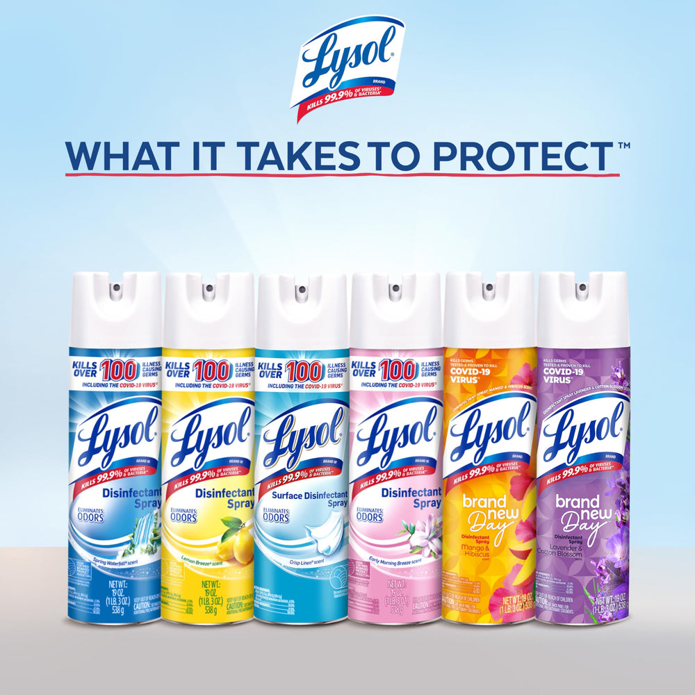 Lysol Disinfectant Spray supporting multi-surface use in the home.