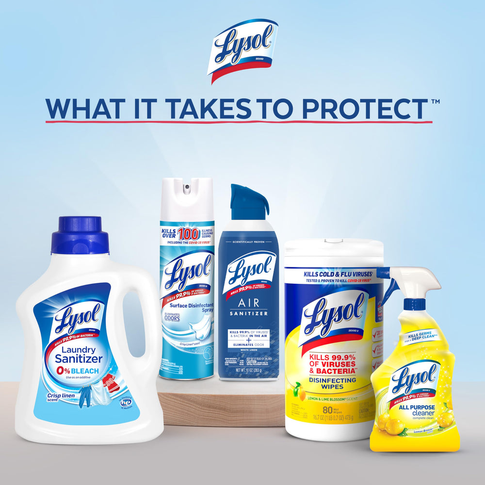 Lysol Disinfectant Spray deployed on rugs to deodorize and sanitize