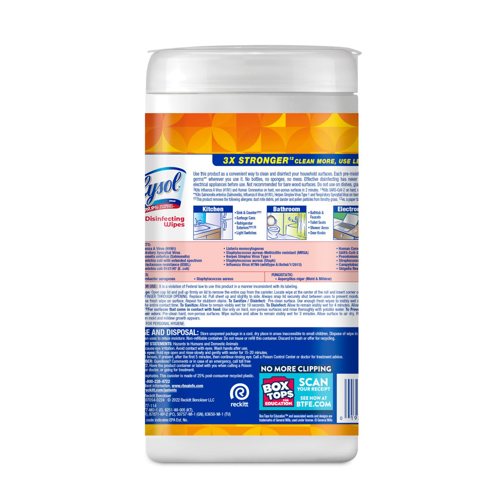 Lysol Mango Hibiscus wipes in dorm bathroom setting for fresh wipe-downs