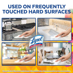 Lysol Mango Hibiscus wipes used on a remote control for easy sanitizing