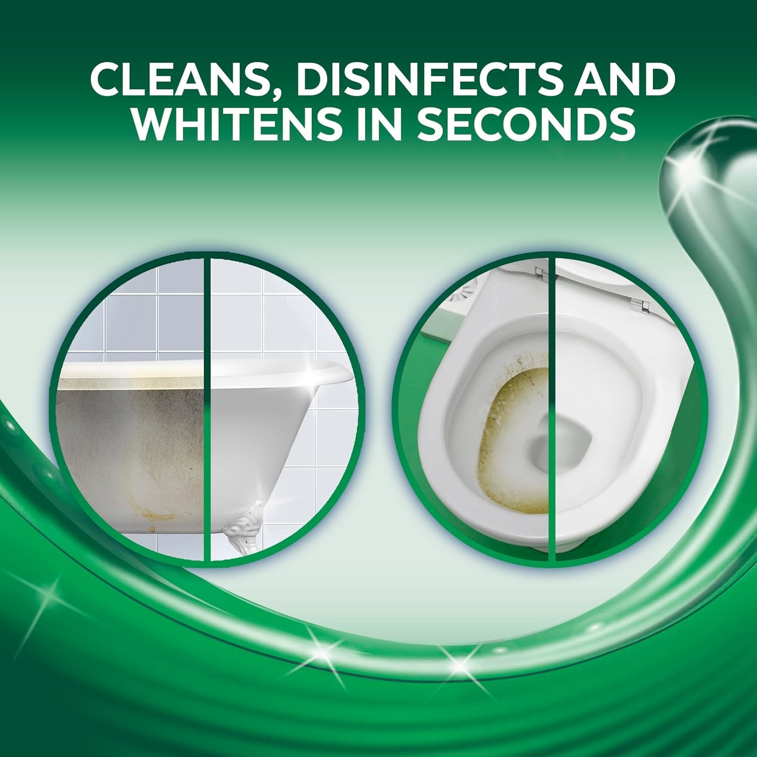 Lysol cleaned toilet bowl shows disinfected shine and deodorized look