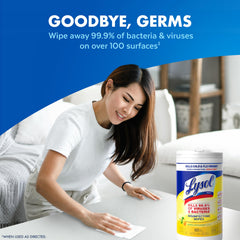 Lysol Disinfecting Wipes Bundle in dorm room setup for shared spaces and quick cleaning