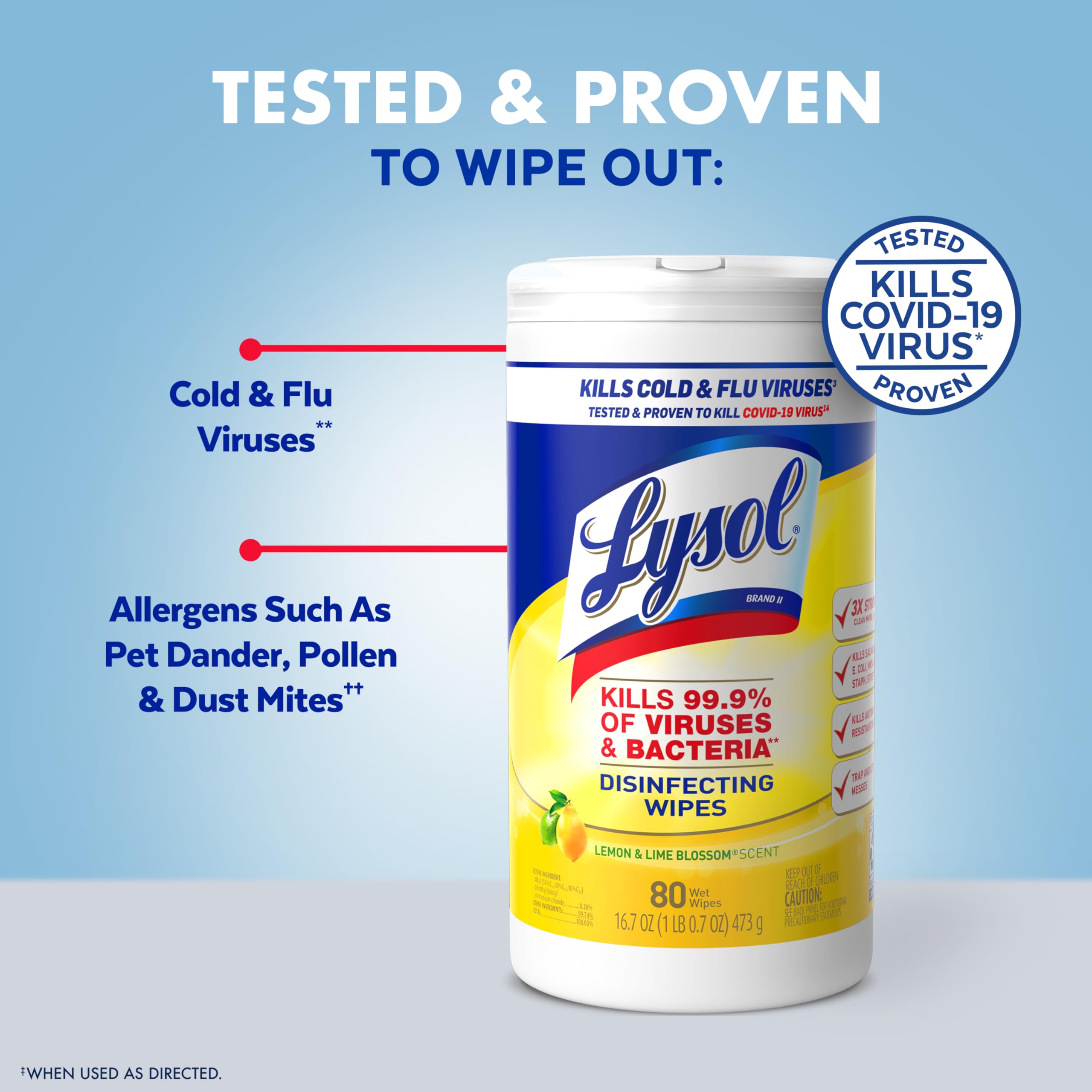 Lysol Disinfecting Wipes Bundle on multi-surface cleaning to remove grime