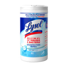 Lysol Disinfecting Wipes Crisp Linen bottle for quick surface disinfection