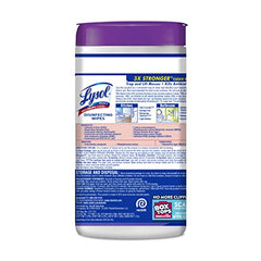 Lysol Disinfecting Wipes 80-count pack shown, highlighting convenient size for dorm room use.