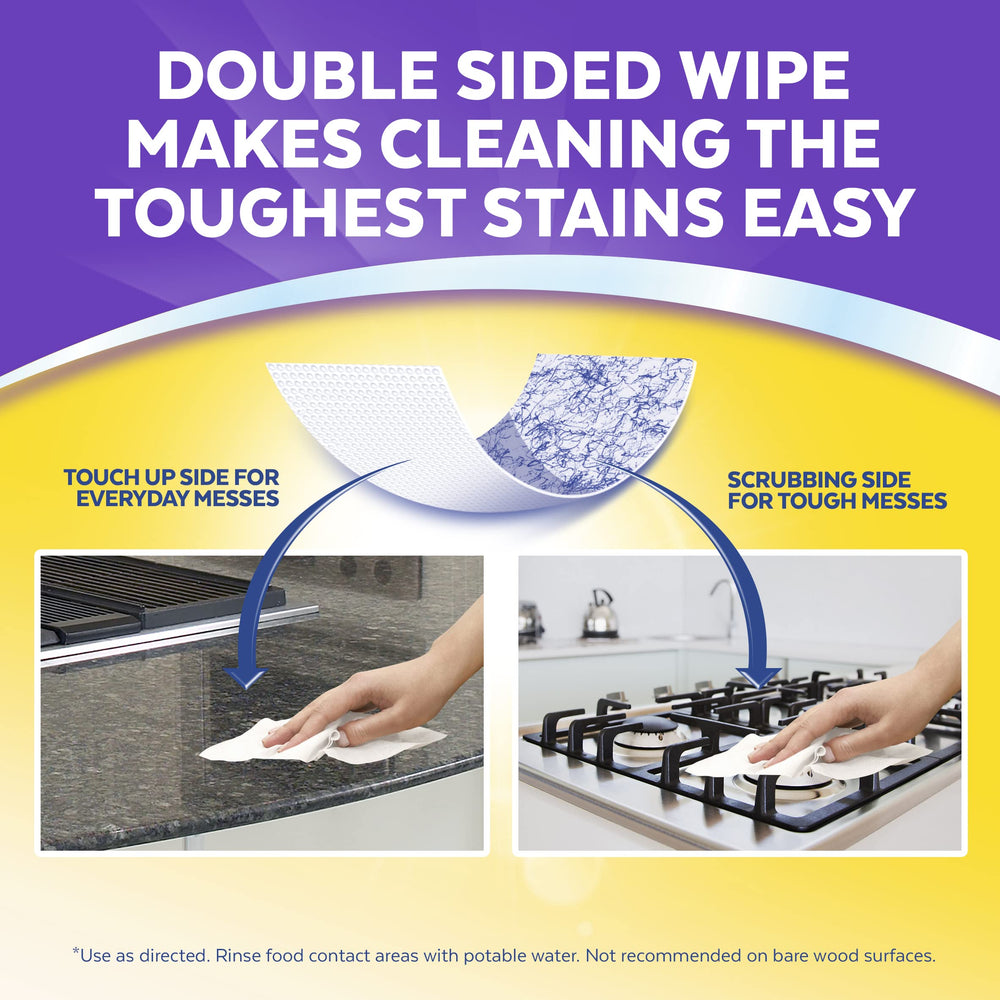 Lysol Dual Action Wipes citrus scent pack for fresh cleaning fragrance.