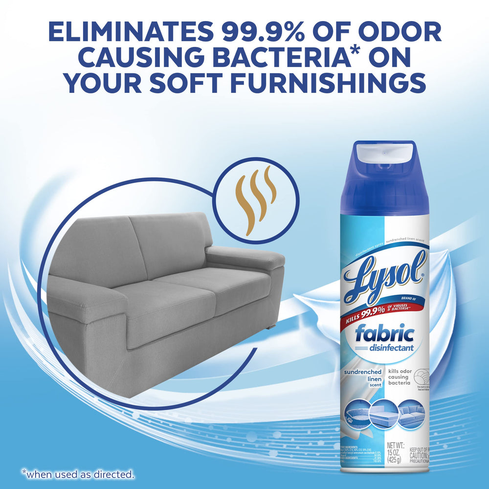 Lysol Fabric Disinfectant Spray controlling mildew on fabrics and textiles.