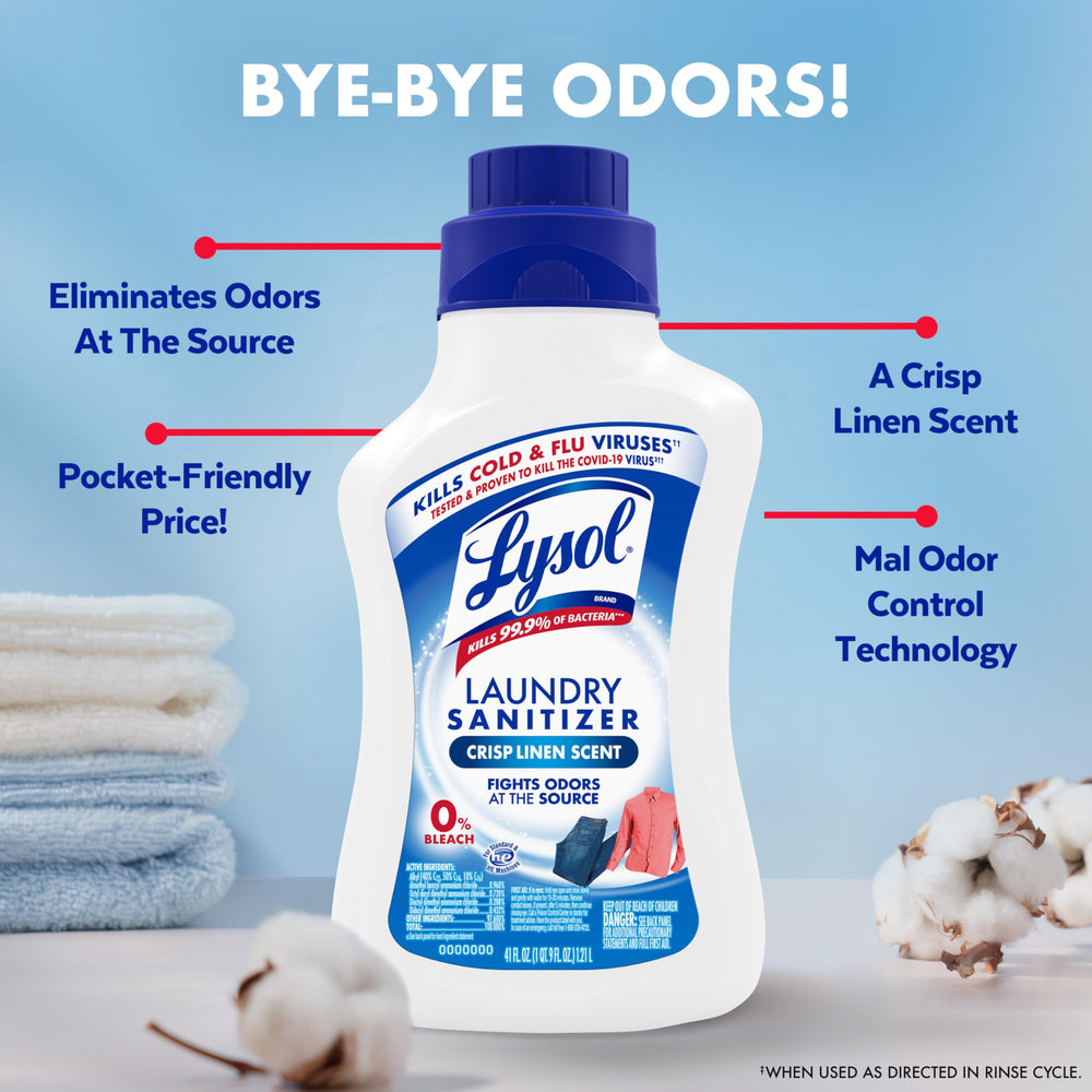 Lysol Laundry Sanitizer bleach-free claim symbol.