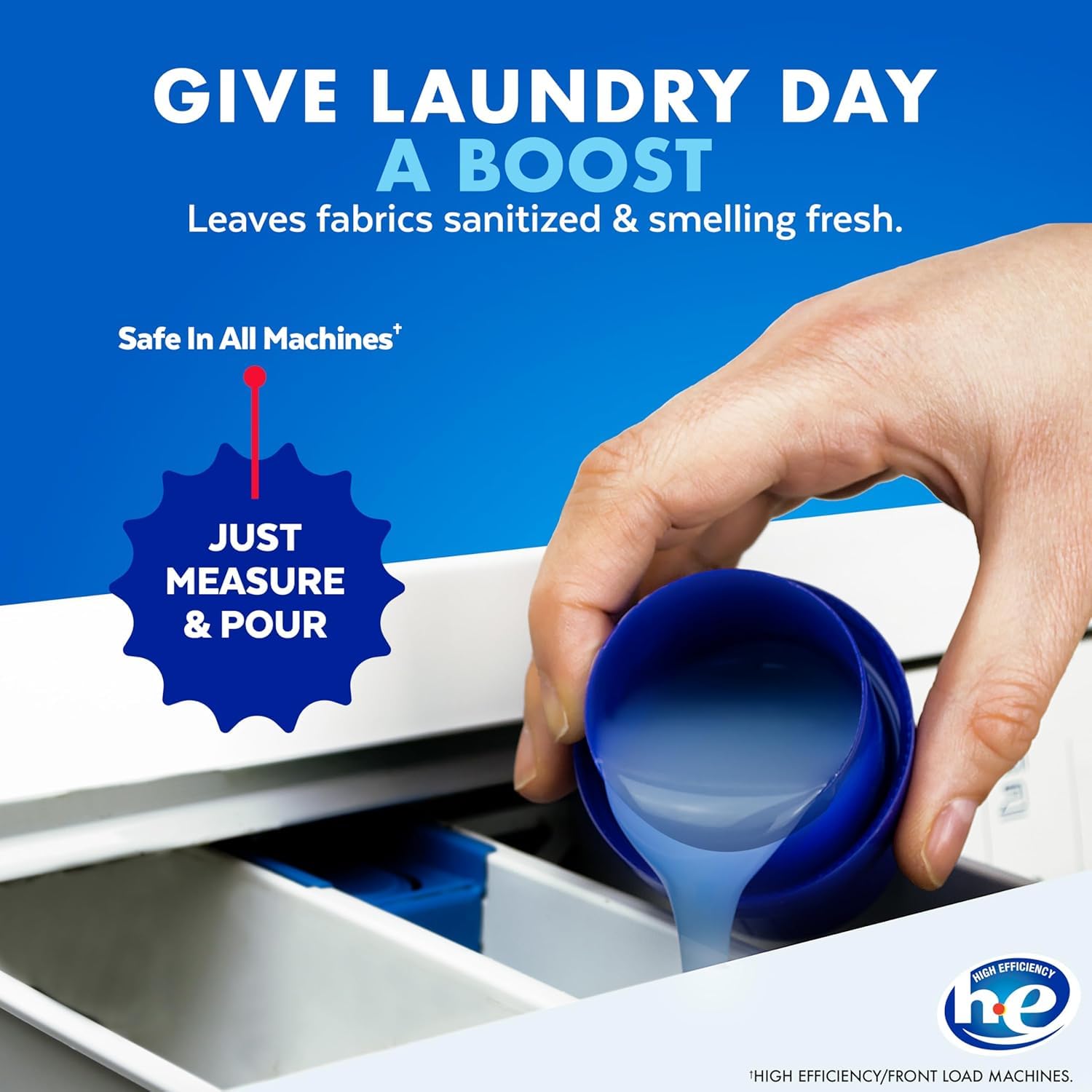 Lysol bottle beside color-safe laundry options and fabrics.