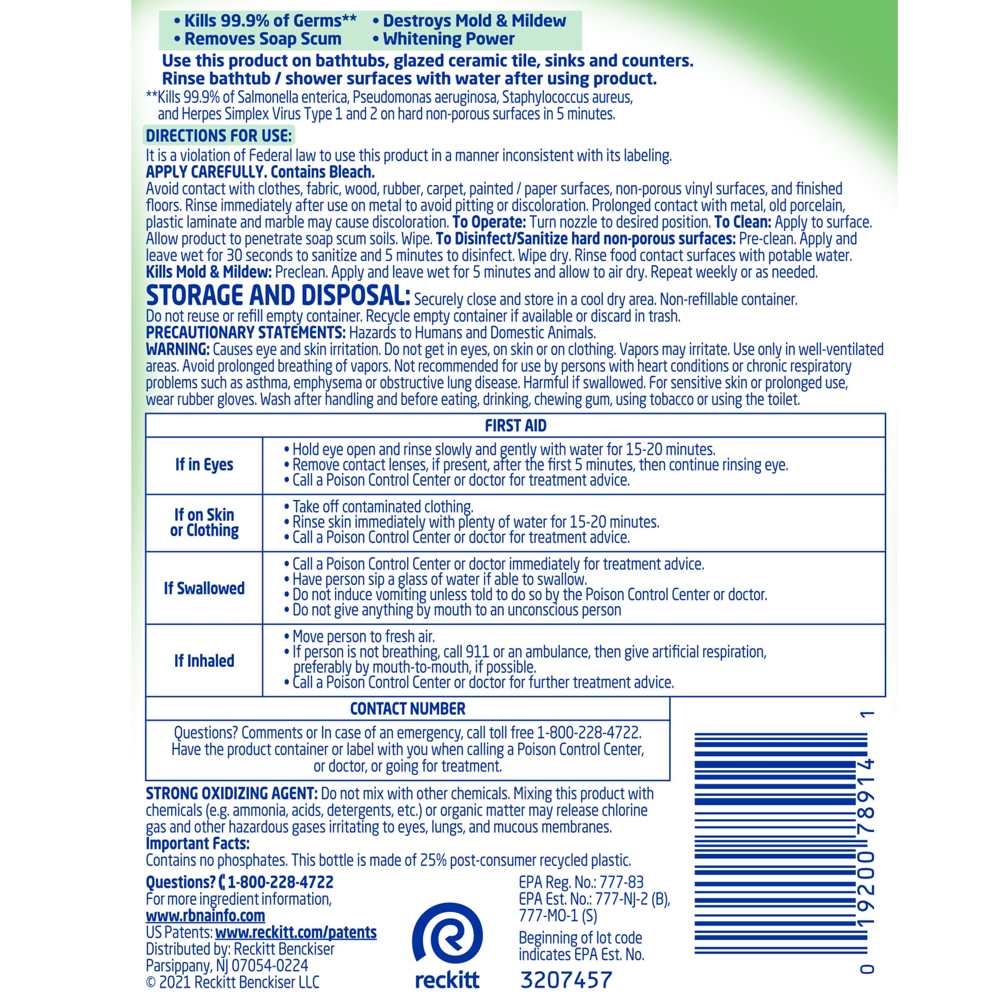 Lysol bleach bathroom sink spray shows mold and mildew control.