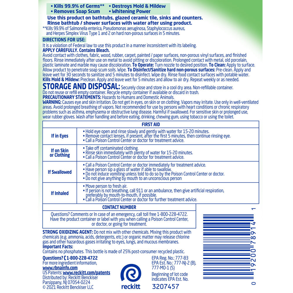 Lysol bleach bathroom sink spray shows mold and mildew control.