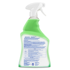 Lysol multi-purpose cleaner bleach on kitchen counter demonstrates stain removal and whitening.