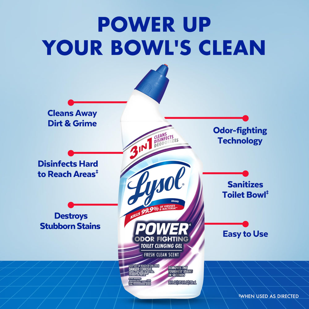 Lysol under-rim action for thorough toilet cleaning