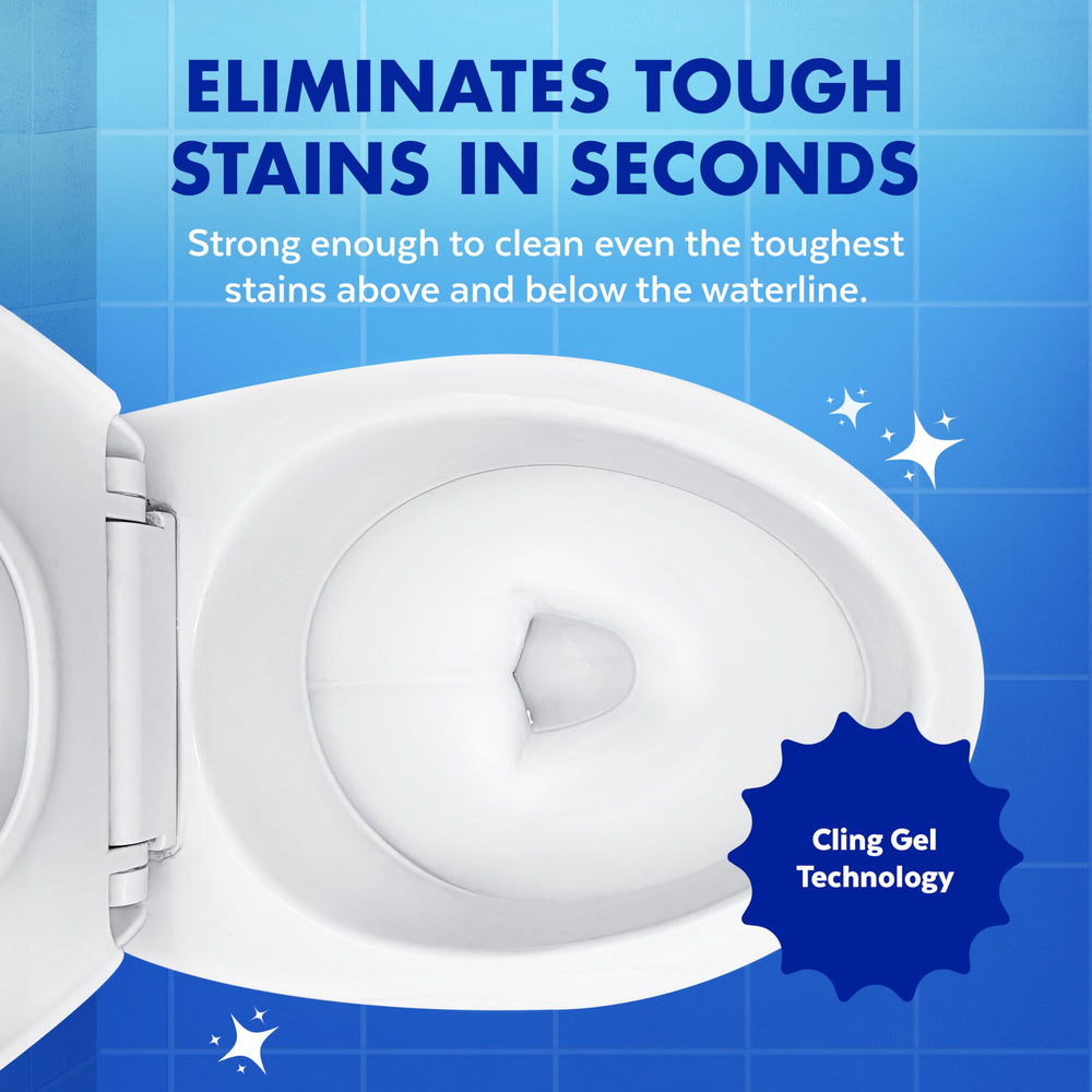 Stain removal action against hard water and limescale for a pristine bowl.
