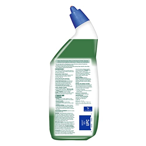 Lysol cleaner brightening action close-up on toilet bowl cleaning