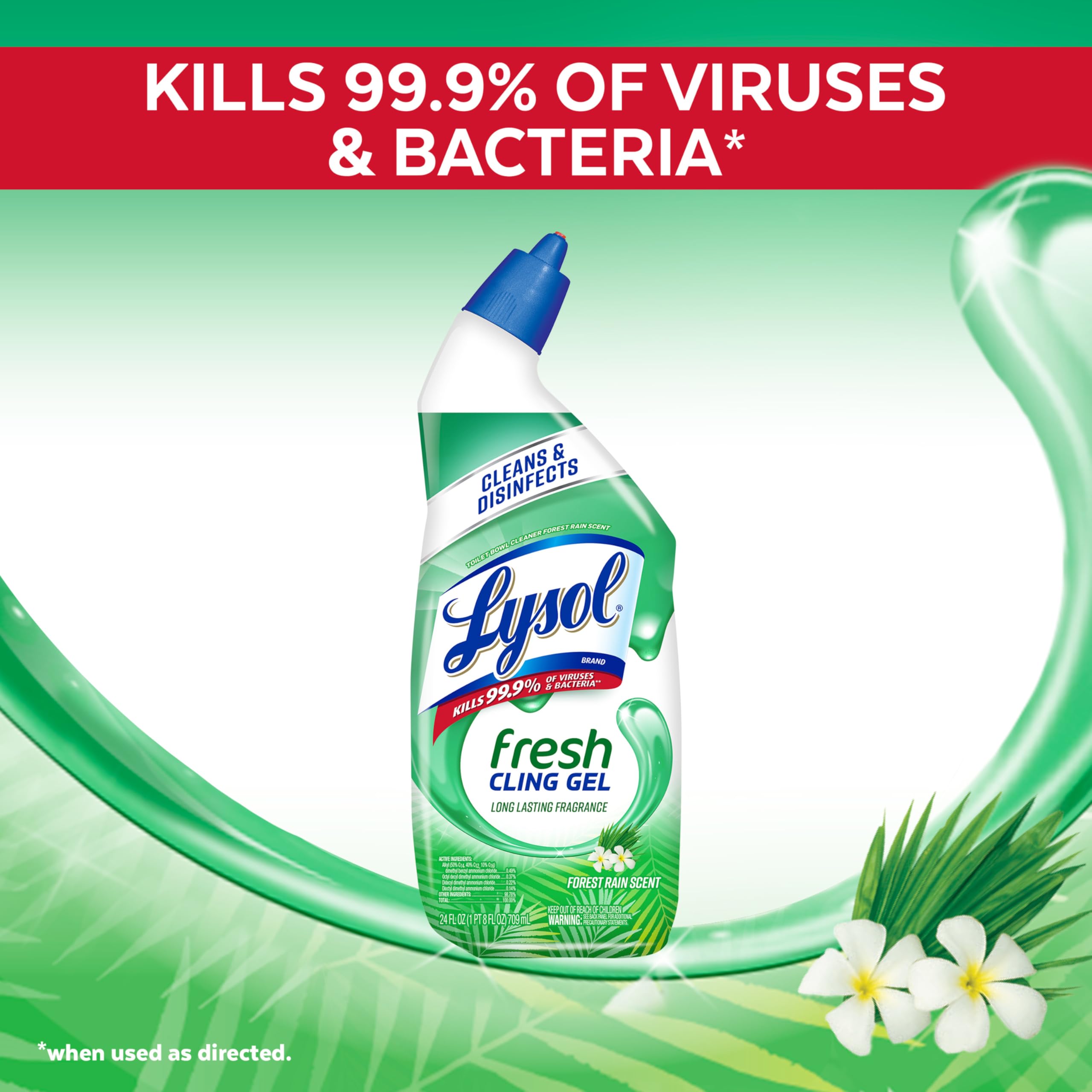 Lysol angled-bottle design for hard-to-reach areas under the rim